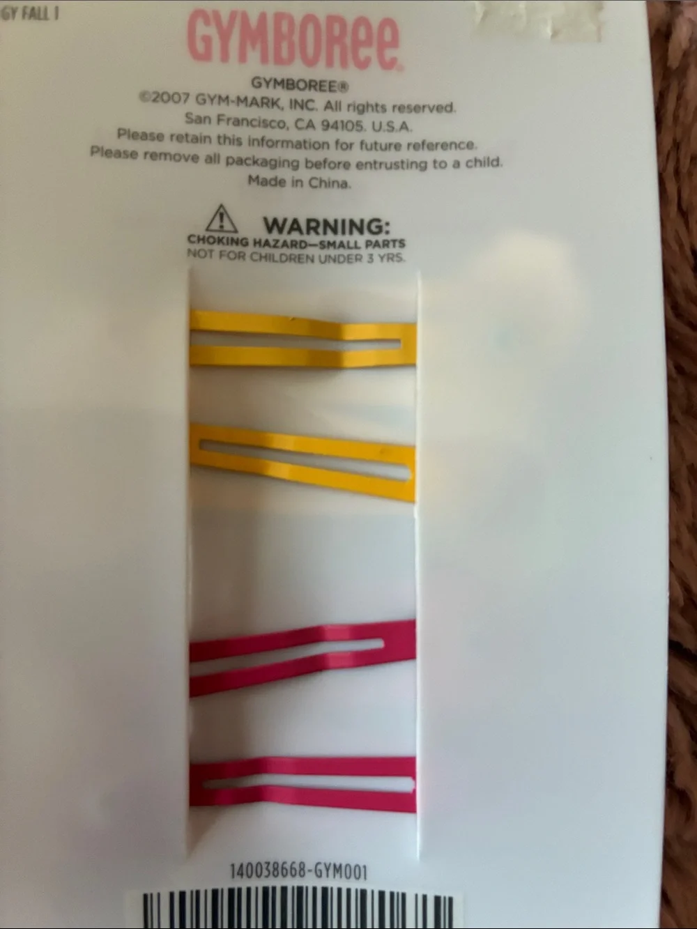 Gymboree Pink & Yellow Gumball Machine and Brown Puppy Hair Clips Set
